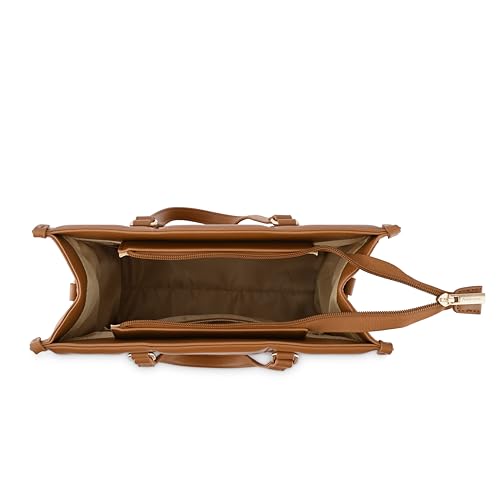 Fastrack PU Zipper Closure Women's Satchel Bag (Brown, LARGE)