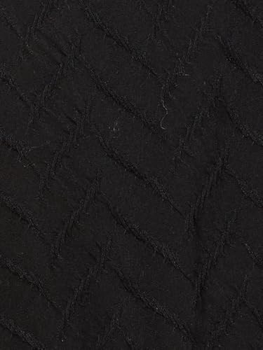 Max Women Textured Knit A-line Dress (Black_6XL)
