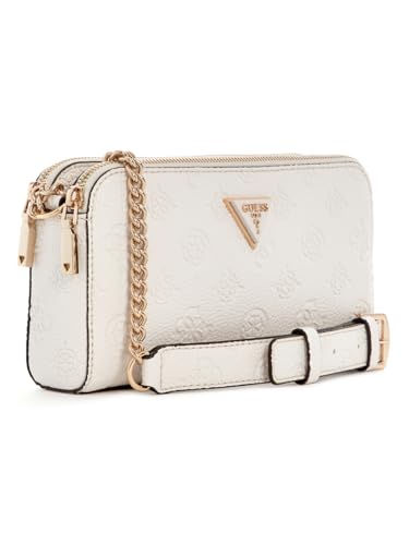 GUESS Off White Textured Cresidia Status Crossbody Bag