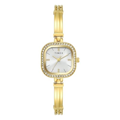 TIMEX Silver-Tone Square Dial Analog Women's Watch - TWEL22900