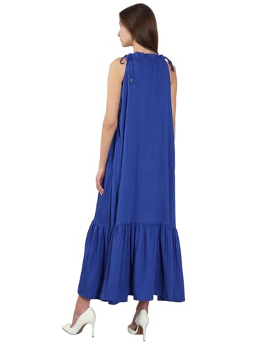 VERO MODA Women's Blue Fit and Flare Dress