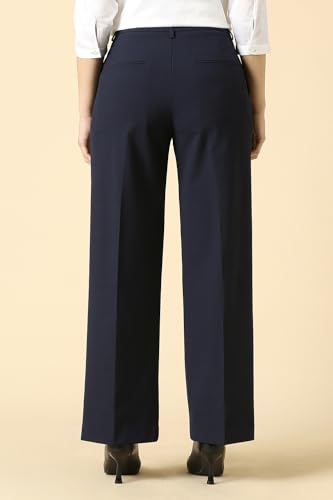 Allen Solly Women's Regular Casual Pants (AHTFWRGBB01134_Navy