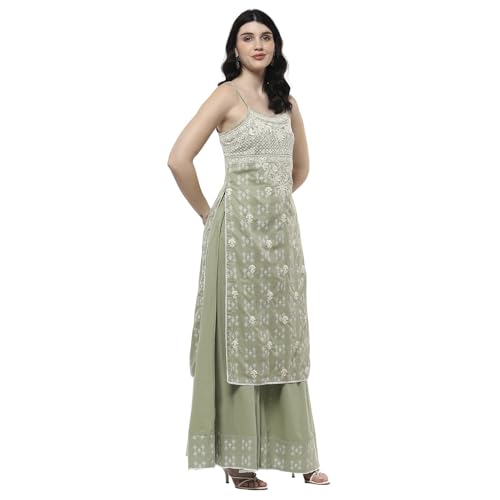 Biba Women's Cotton Kurta Set (SKDNKSI10445SS25GRN_Green