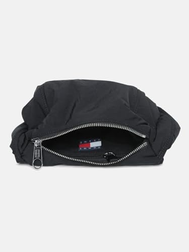 Solid Black Nylon Shoulder Bag