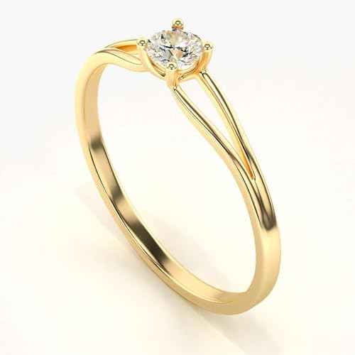 VALANOVA Hallmarked 14K Gold & Certified Lab Grown Diamond 0.17cts | Ring For Women's/Girls | Stylish & Elegant | VGR0357 | Ring Size: 18