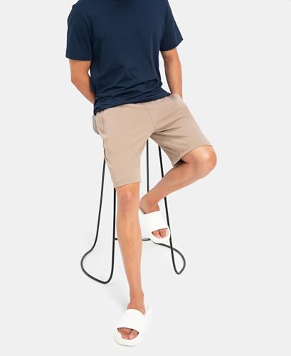 Jockey AM14 Men's Super Combed Cotton Rich Straight Fit Shorts with Zipper Pockets_Desert Taupe_XXL