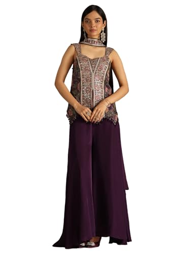 Soch Women's Tissue Kurta Suit Set (OWA5CD22227_Purple
