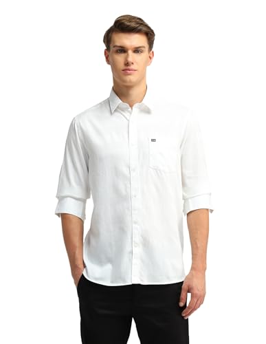 Arrow Sports Men's Tailored Fit Shirt (ASAISH1806_White
