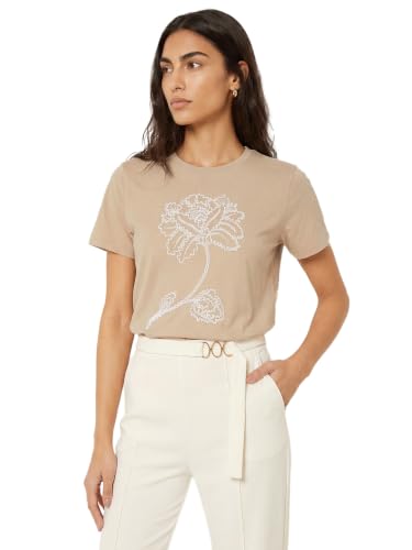 Max Women Graphic Print T-Shirt (Beige_XL)