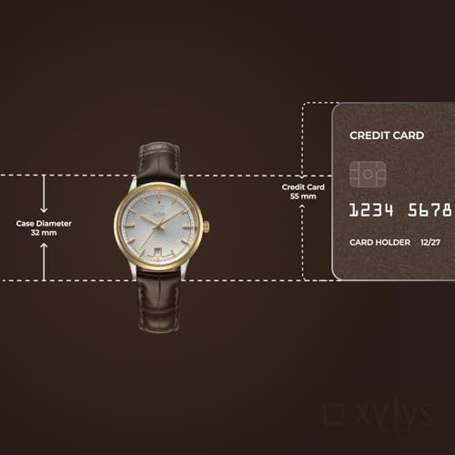 Xylys Waltz-L with Analog with Date Quartz Silver Dial Two Toned Leather Strap Watch for Women - 45028BL01E