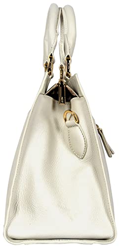 eske Christra - Genuine Leather Handbag - Spacious Compartments - Work and Travel Bag - Durable - Water Resistant - Adjustable Strap - Detachable Adjustable shoulder strap - For Women (Vanilla Cosmos)