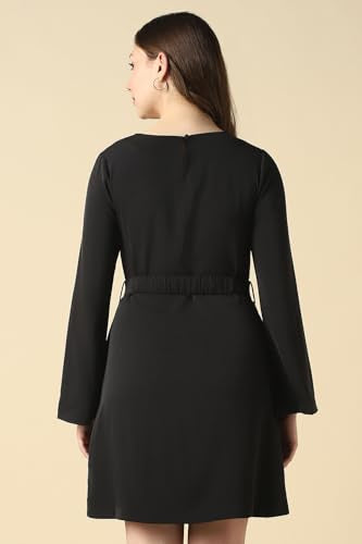 Women Black Solid Casual Dress