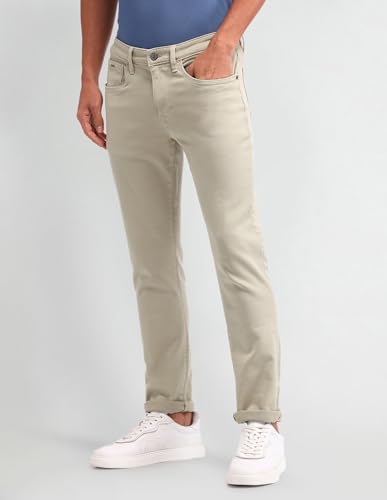 Arrow Sports Men's Fitted Jeans (ASAIJN2817_Sand