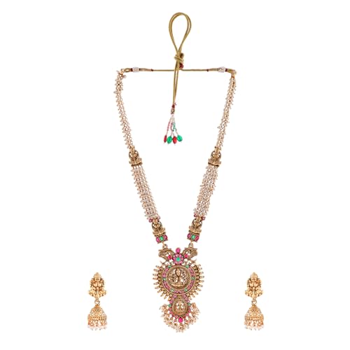 VOYLLA Aishwarya Temple Necklace Set For Women| Ethnic Necklace Sets|Gift For Women|Ethnic|For Sister|For Lover