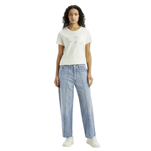 Levi's Women's Mid Rise Baggy Loose Fit Light-Blue Carpenter Jeans