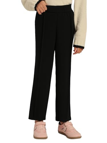 VERO MODA Girl's Solid Regular Fit High Rise Black Pants