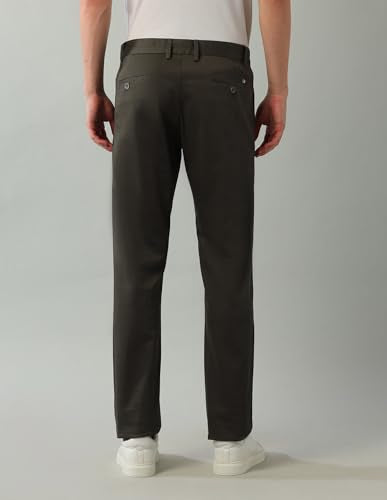 Arrow Men's Printed Slim Fit Acrylic Casual Trouser Olive