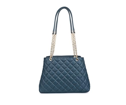 LOUIS STITCH Stylish Dark Blue Handbag for Women | Multi Pocket Ladies Satchel Handbag for Travel, Office, College | LDB-12-CUSBDB