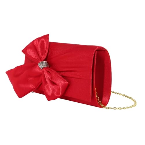 CALANDIS™ Bow Clutch Purse Women Evening Bag Crossbody Bag for Prom Graduation Banquet Red | Womens Handbags & Bags