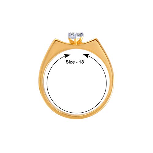 P.C. Chandra Jewellers Women's Metal Yellow-Gold 18k (750) Yellow Gold Metal and Diamond Ring