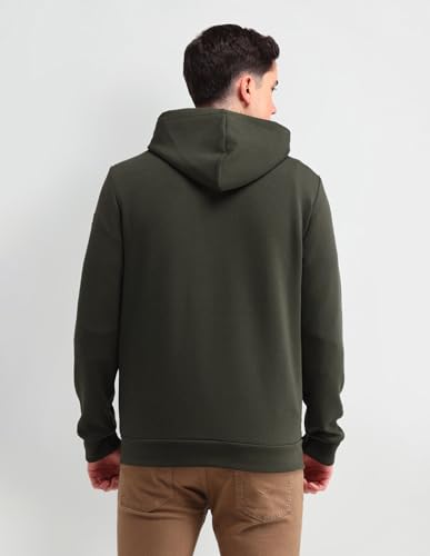 U.S. Polo Assn. Denim Co. Men's Green Solid Hooded Long Sleeve Casual Polyester Regular Fit Quilted Jacket (UDJCK1408_Green_L)