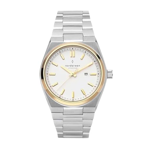 Succession White Dial on Silver/Gold case with Silver H-Link Watch Strap