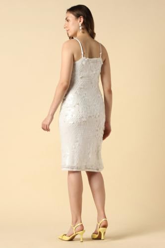 Women White Embellished Party Dress