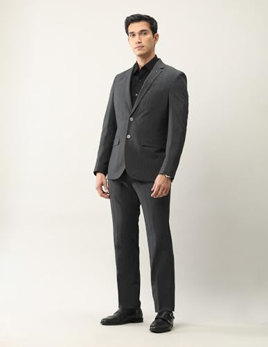Arrow Men's Tailored Fit Ceremonial Twill Suit Dark Grey
