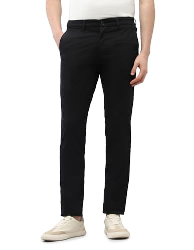 U.S.Polo Association Men's Austin Slim Fit Satin Trousers (USTRO228A_Black_36)