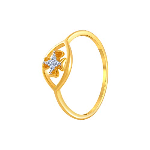 P.C. Chandra Jewellers 14k (585) Yellow Gold and American Diamond Ring for Women