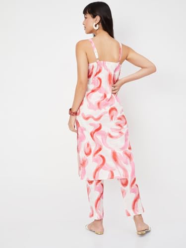 Max Women's Cotton Blend Kurta Set (CTKST54051B_Light Pink