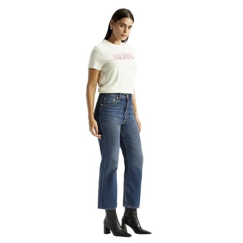 Levi's Women's High Rise Ribcage Flared Fit Blue Jeans