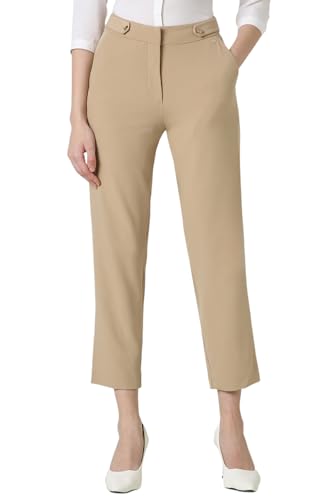 Van Heusen Women's Regular Casual Pants (VWTFCRGP629717_Beige