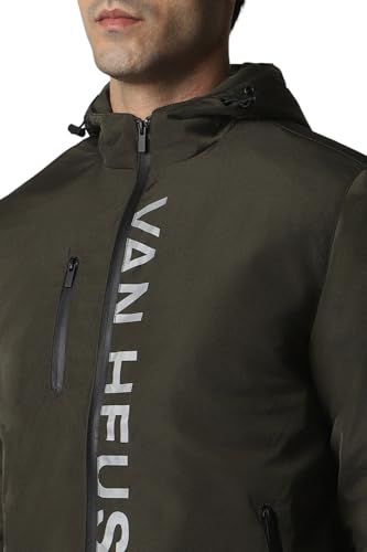Van Heusen Men Green Solid Party Jacket