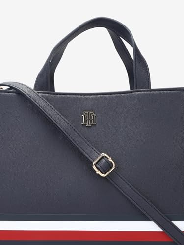 Striped Blue Pu Sling Bag