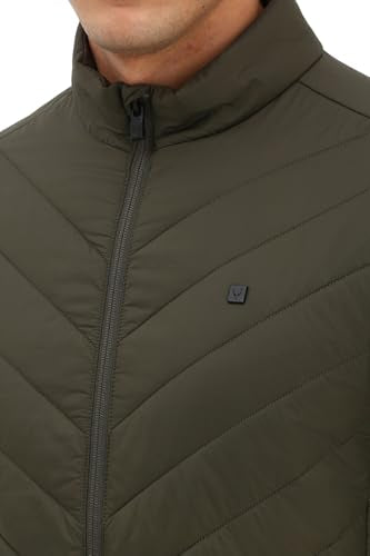 Allen Solly Men's A-Line Coat (ASJKQBOF862573_Olive