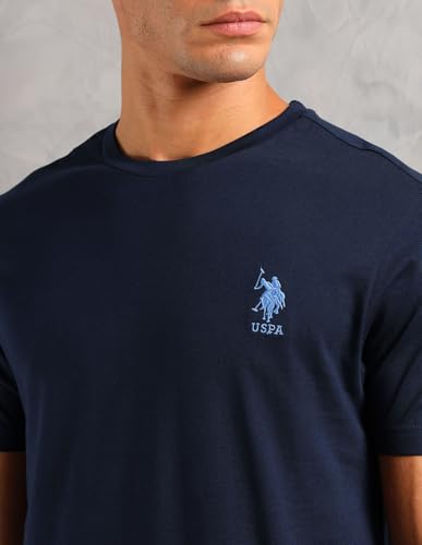 U.S. POLO ASSN. Mens Solid Cotton Sleep Sets(Navy|Navy M