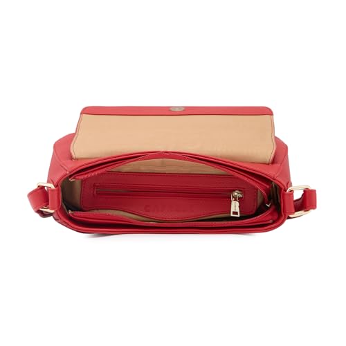 Caprese Erica Sling Bag, Maroon-Medium | Sleek Embrioidered Handbag for Women | Adjustable Strap & Spacious Interiors | Perfect Ladies Purse for Carrying Everyday Essentials & Travel
