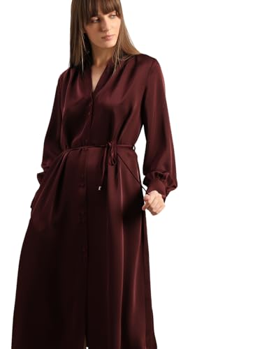 VERO MODA Women's A-Line Maroon Dress