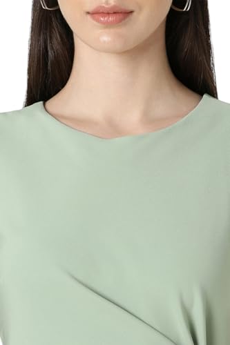 Van Heusen Women's Polyester Blend Modern Mini Dress (VWDRFRGP574365_Olive