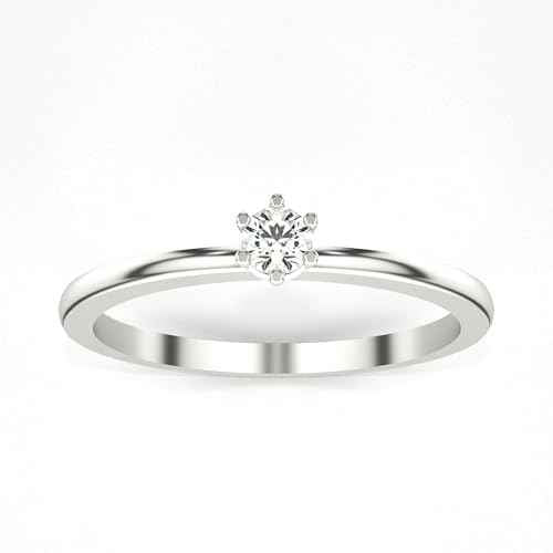 VALANOVA Sterling Silver & Certified Lab Grown Diamond 0.11cts | Ring For Women/Girls | Stylish & Elegant | VGR0298A | Ring Size: 10