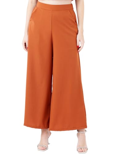 Zink London Women's Brown Solid Regular Trouser