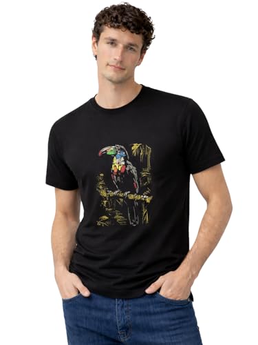Status Quo Tropical Toucan Sketch Graphic T-Shirt Black