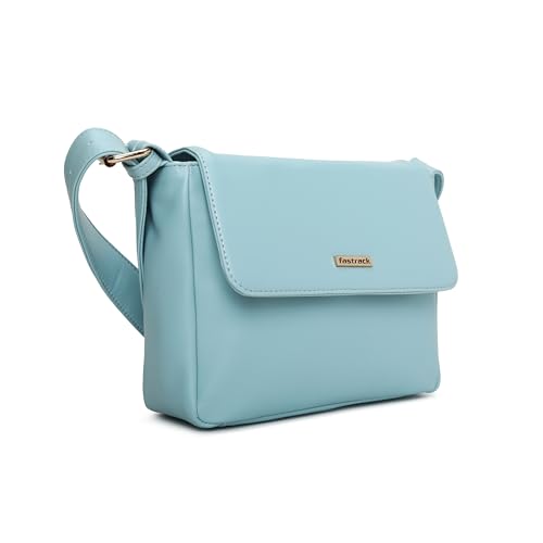 Fastrack Sling Bag For Women | Faux Leather Sling With Ribbon-Like Belt | Magnetic Flap Closure and Multiple Pockets For Easy Storage| Trendy Women's Handbags