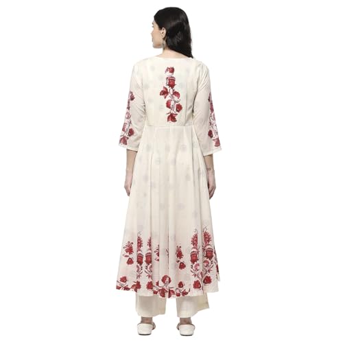 Biba Women's Cotton Kurta Set (SKDINBEZ10740SS25RED_Red