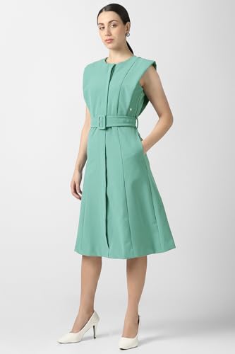 Van Heusen Women's PolyesterBlend Modern Knee-Length Dress (VWDRCRGFG43860_Green