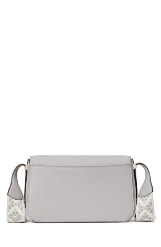 kate spade new york Women's Liv Small Flap Crossbody, Nimbus Grey With Webbed Strap, One Size