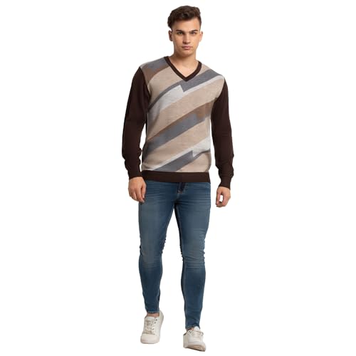 Colorplus Tailored Fit Brown Sweater for Men