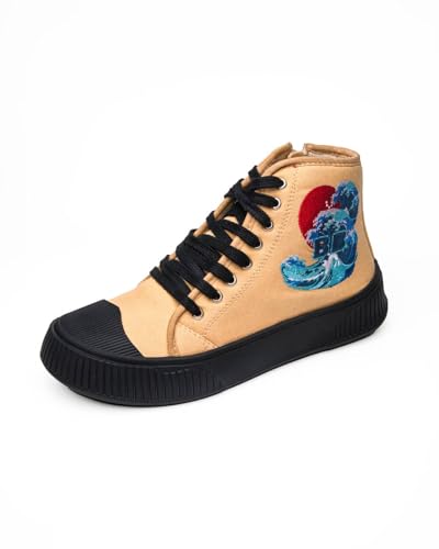 Bacca Bucci Women's High-Top Sneakers - Kawaii Kicks Collection Earthy Beige UK 6