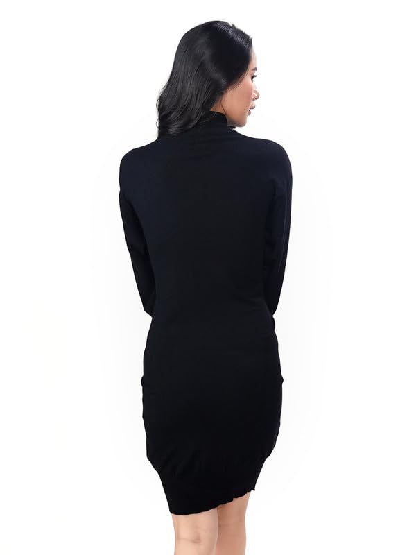 Zink London Women's Black Solid Slip-On Short Dress